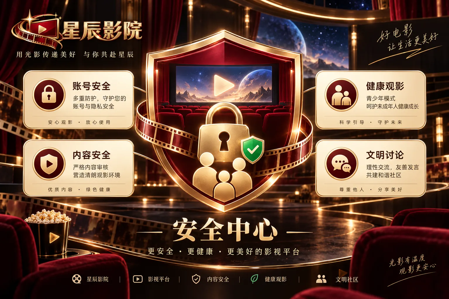 影视平台内容安全与健康观影说明 · 把举报、未成年人保护与健康观影写清楚主题图1